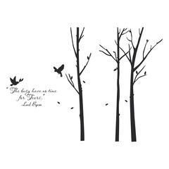 The dry tree with the quote and birds