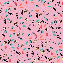 Abstract vector pattern - kids print for textiles or paper. - 320703386