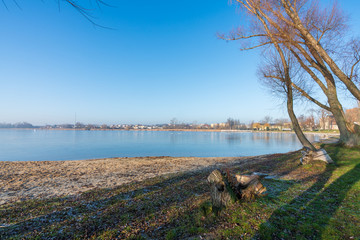 Small lake in Znin on Paluki in Kuyavian-Pomeranian Voivodeship, Poland.