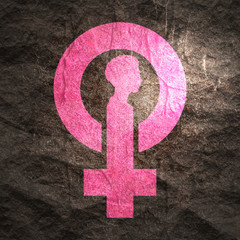 Obraz premium Female sign icon. Silhouette of woman head