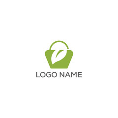 Eco shop logo design template full vector