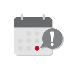 Calendar deadline or event reminder notification vector icon, flat cartoon agenda symbol