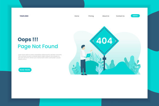 Page 404 landing page concept not found with women people. Error notification for website needs. Landing page template