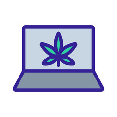 Buying cannabis is an online vector icon. A thin line sign. Isolated contour symbol illustration