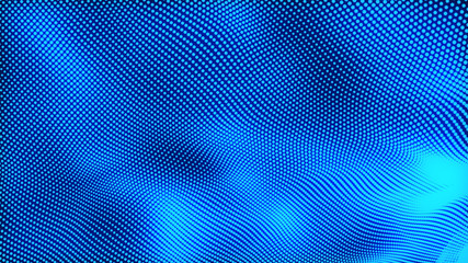 Dot white blue wave light screen gradient texture background. Abstract  technology big data digital background. 3d rendering.