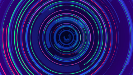 Circle neon lines technology Hi-tech blue background. Abstract graphic digital future concept design.