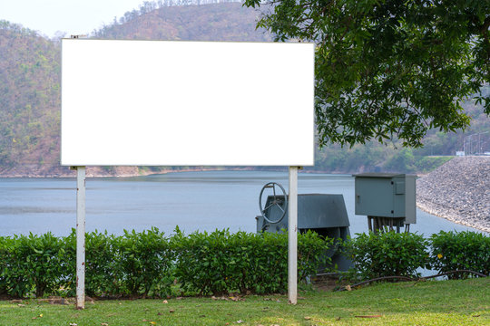 blank billboard ready for new advertisement at green park zone
