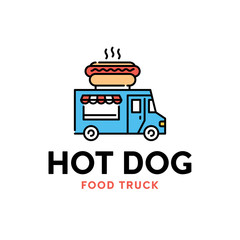 Hot Dog Food Truck Logo