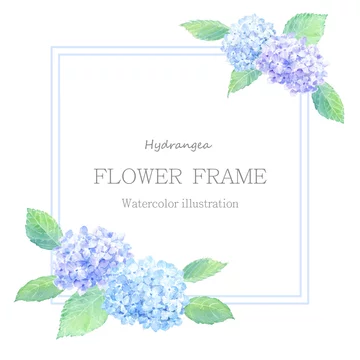 あじさいの飾り枠 水彩イラスト Stock Vector Adobe Stock