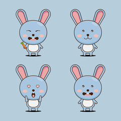 Cute Bunny cartoon vector illustration.