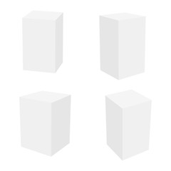 Set of Blank paper or cardboard boxes . Vector