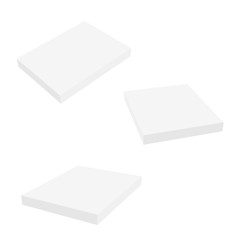 Set of closed square books or magazines. Vector.