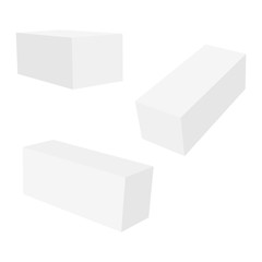Set of Blank paper or cardboard boxes . Vector