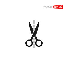 Fototapeta premium Scissors Cutting Icon Design Vector