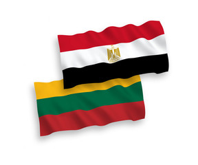 Flags of Lithuania and Egypt on a white background