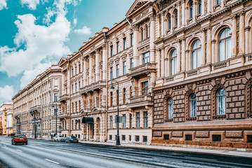 Plakat Urban and historically beautiful city views of Saint Petersburg. Russia.