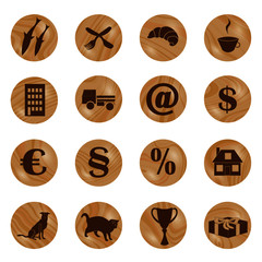 Set of Story Highlights Covers Icons on wooden background. Good for social media and blog.