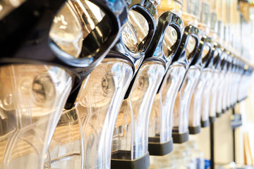 Bulk dry food dispensers at zero waste shop