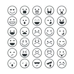 Fototapeta premium Vector icons of smiley faces