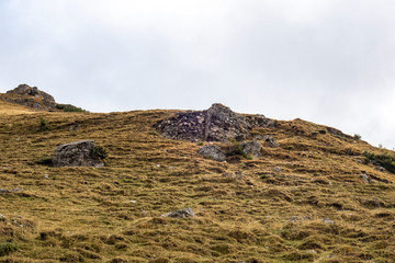 Autumn view of Bucegi Mountains, Bucegi National Park, Romania, perfect day for hiking