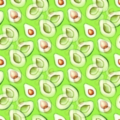 avocado seamless pattern light green background