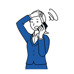 Oblique illustration of woman using smartphone, upper body.