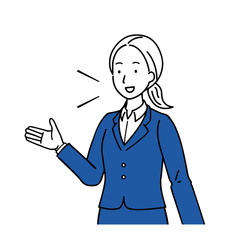 Diagonal illustration of woman speaking, upper body.