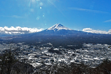 Mountain fuji Japan. winter season.