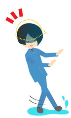 工場で滑るイラスト