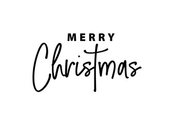 Merry Christmas typography text. Greeting card or banner with calligraphy, lettering, type. Creative script type xmas. Calligraphy creative font style banner. Merry Christmas Text.