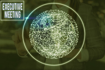 Word writing text Executive Meeting. Business photo showcasing discuss a specific topic with boards...