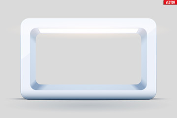 Light box with spotlight. White cube for product presentation. Softbox for object shooting. Vector Illustration