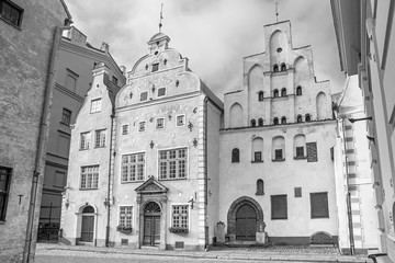 Riga, Latvia. Three Brothers Houses in Riga. First mentioned around 1490
