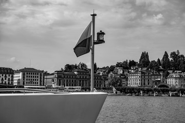 Passenger Ship and Cityscape over Lucerne, Switzerland.