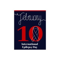 Calendar sheet, vector illustration on the theme of World Down Syndrome Day on March 21th. Decorated with a handwritten inscription - MARCH and stylized linear Ribbon for Down Syndrome Day Awareness.