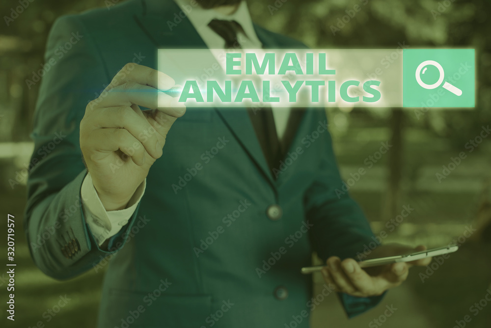 Poster handwriting text email analytics. conceptual photo way to break down open rate to give insights on r