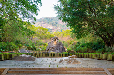 Laozi's stone carving in Qingyuan mountain, Quanzhou City, Fujian Province, China