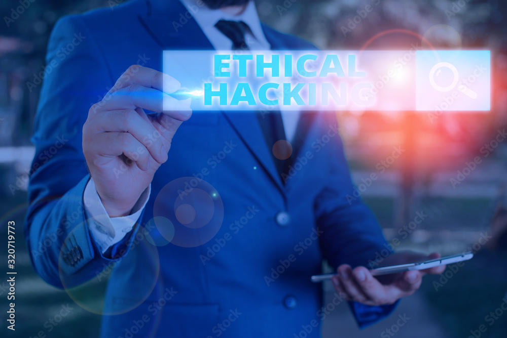 Poster handwriting text ethical hacking. conceptual photo act of locating weaknesses and vulnerabilities of