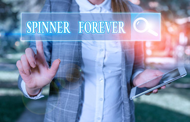 Handwriting text writing Spinner Forever. Conceptual photo stress reliever for showing who tend to...