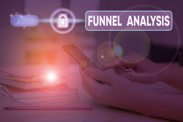 Handwriting text writing Funnel Analysis. Conceptual photo mapping and analyzing a series of events...
