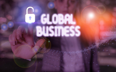 Conceptual hand writing showing Global Business. Concept meaning company that operates facilities...