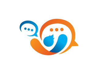 People talk logo template design, emblem, symbol or icon