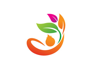 Healthy people logo template design, emblem, symbol or icon