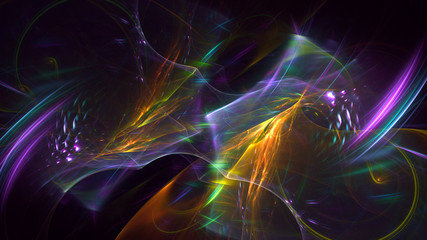 Fractal 3D rendering abstract and shiny background