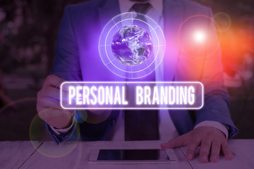 Text sign showing Personal Branding. Business photo text process of creating a recognizable...