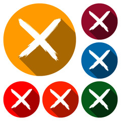 Obraz premium Delete button icon with long shadow