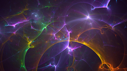Fractal 3D rendering abstract and shiny background