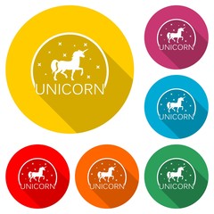 Unicorn icon isolated with long shadow