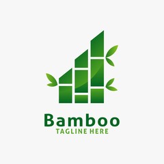 Green bamboo logo design