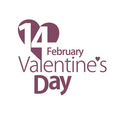 14 february Valentines Day typography design. Editable EPS vector